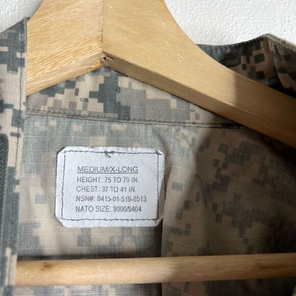 U.S. army combat uniform coat men’s size medium long gray camo - Picture 5 of 7